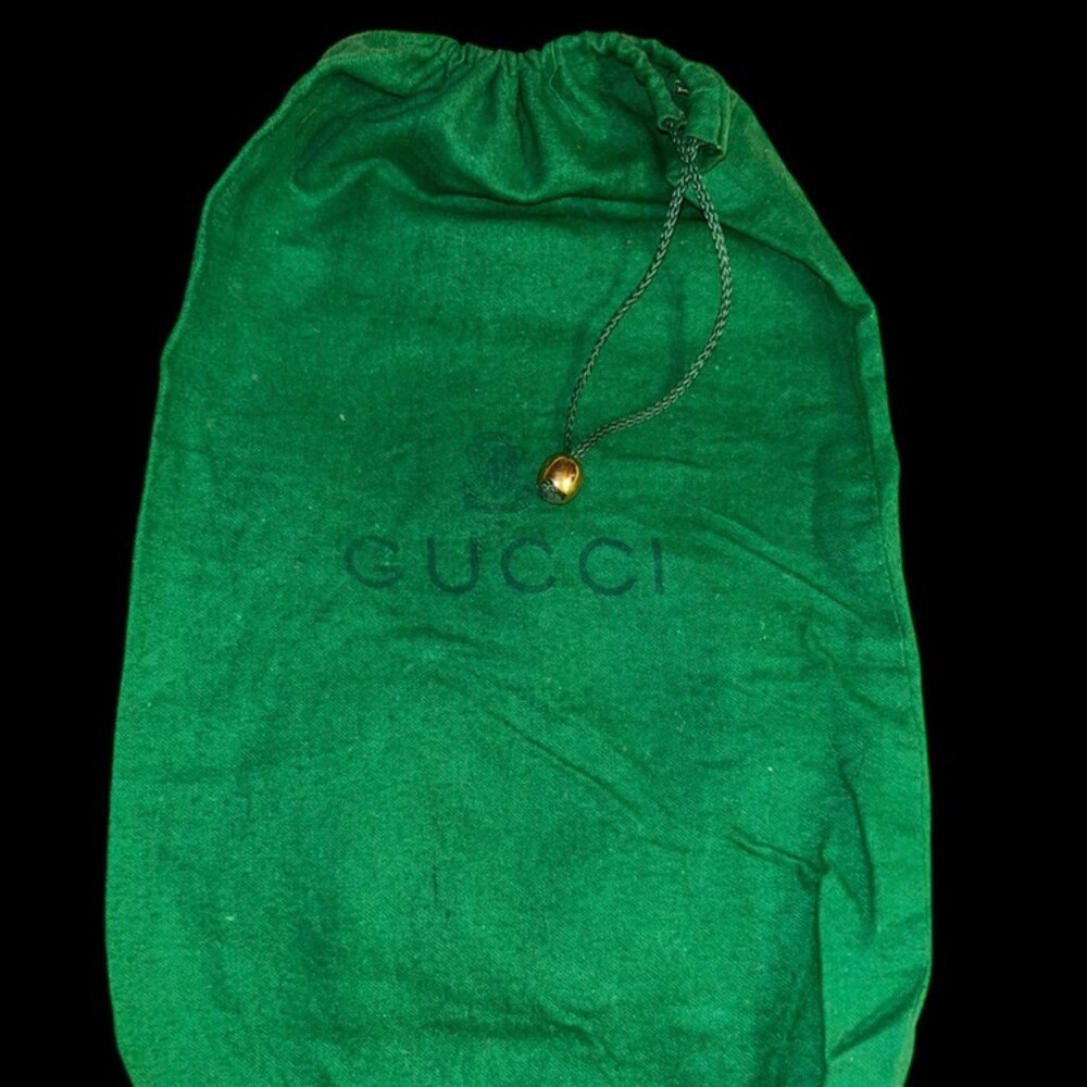Gucci Green Drawstring Dust Bag with Gold Accent